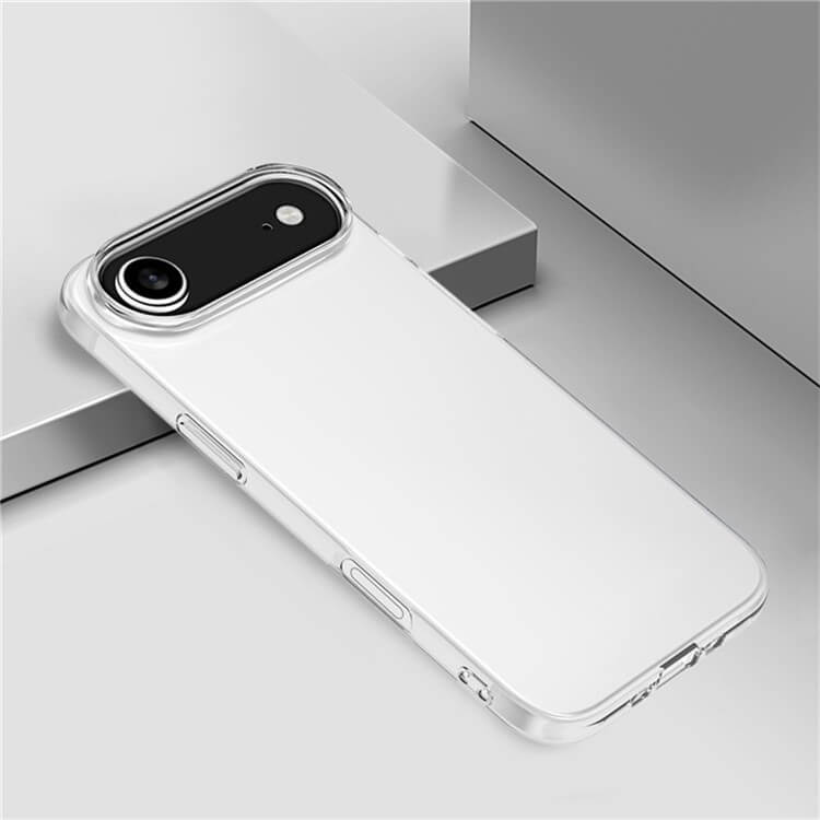 Das Cover-Discount iPhone 17 Air - Silikon Gummi Case transparent verfügt über präzise Aussparungen für Kamera und Seitentasten und bietet einen modernen, minimalistischen Look mit zuverlässigem Schutz vor Fingerabdrücken für Ihr Gerät.