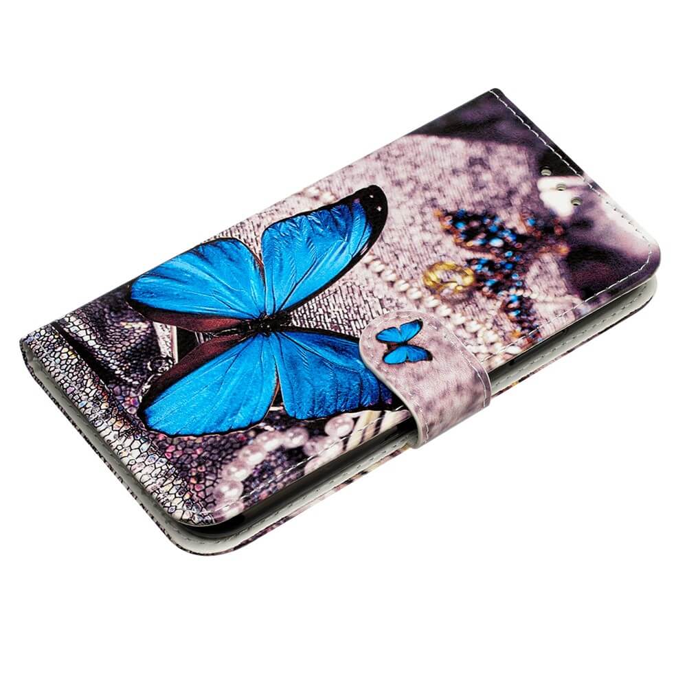 Die iPhone 17 Air - Tasche Hülle mit Motiv von Cover-Discount schützt Ihr Smartphone und begeistert mit blauem Schmetterlingsdesign auf strukturiertem Untergrund - elegant und praktisch zugleich.