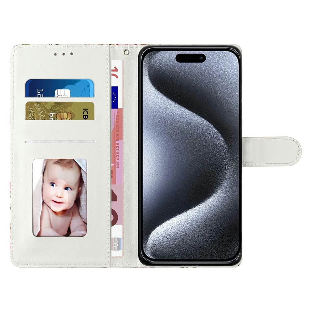 Die Cover-Discount iPhone 17 Air - Tasche Hülle mit Motiv bietet stilvollen Schutz und praktischen Stauraum für Karten, Bargeld, Ihr Handy und ein Foto im transparenten ID-Fach.