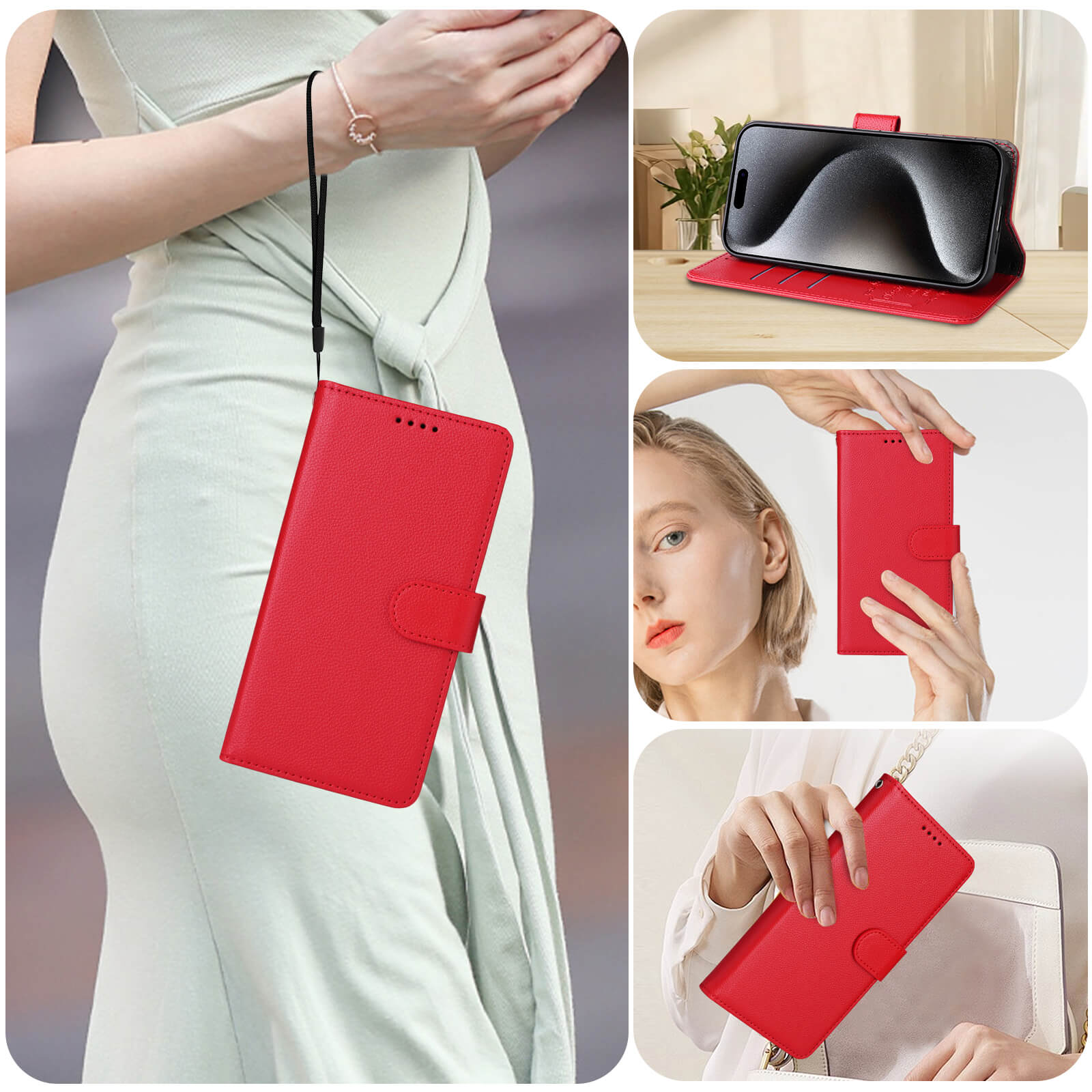 Galaxy A17 / A16 / A26 - Leather-look case with textured surface
