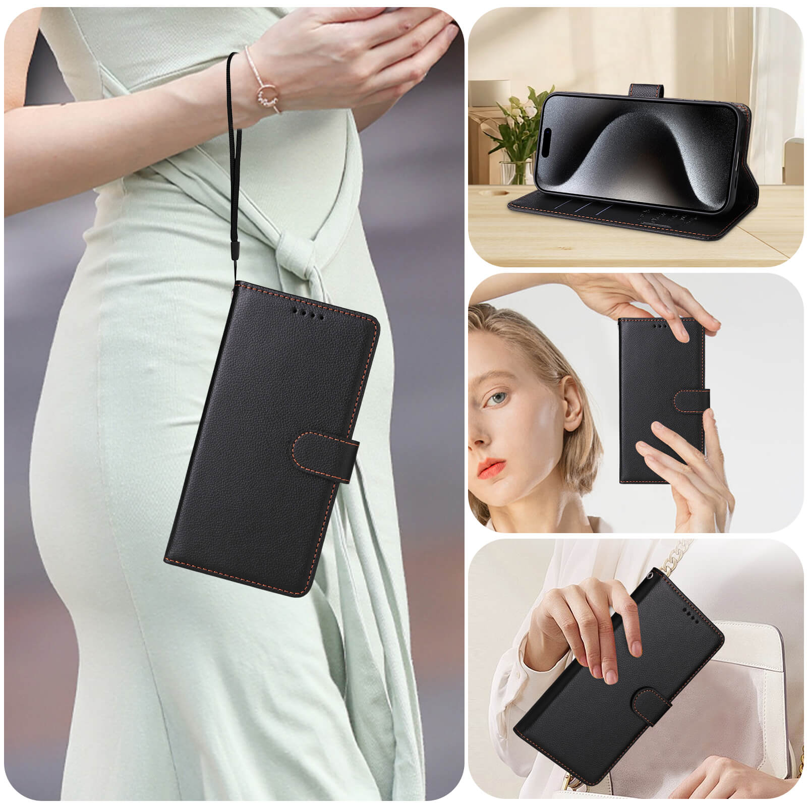 Galaxy A17 / A16 / A26 - Leather-look case with textured surface