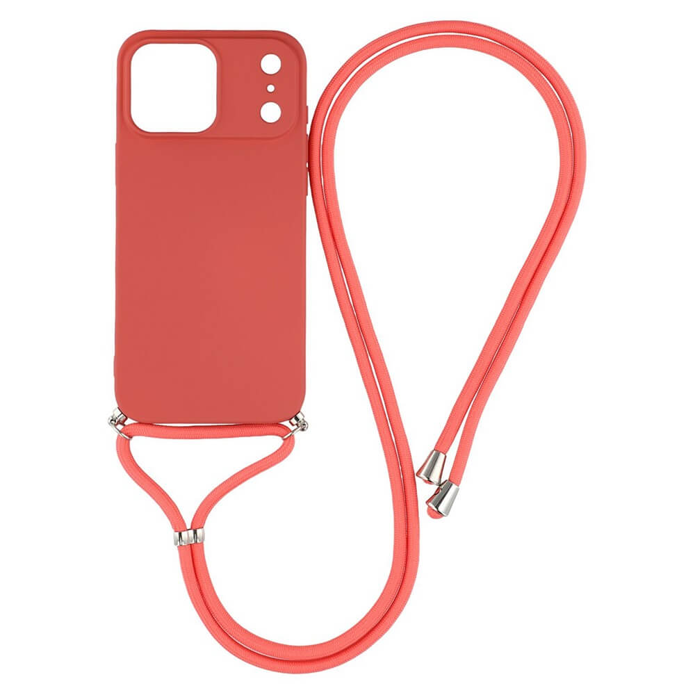 Die Cover-Discount iPhone 17 Pro Max - Hülle mit Umhängeband aus robustem Silikon bietet stilvollen, bequemen Tragekomfort und schützt Ihr Gerät unterwegs optimal.