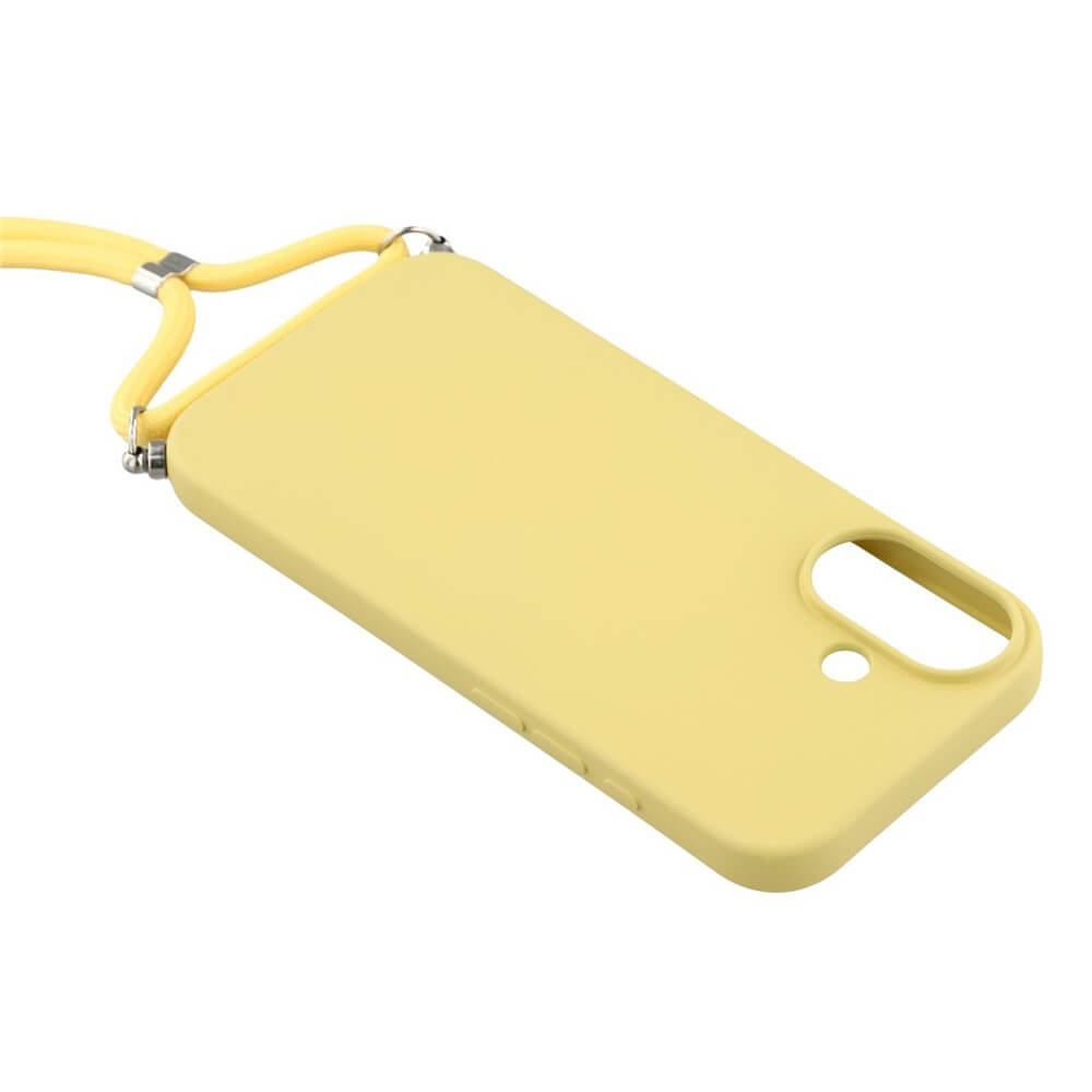 Die Cover-Discount iPhone 17 - Hülle mit Umhängeband bietet präzise Aussparungen für Kamera und Sensor sowie ein passendes Band zum Umhängen.