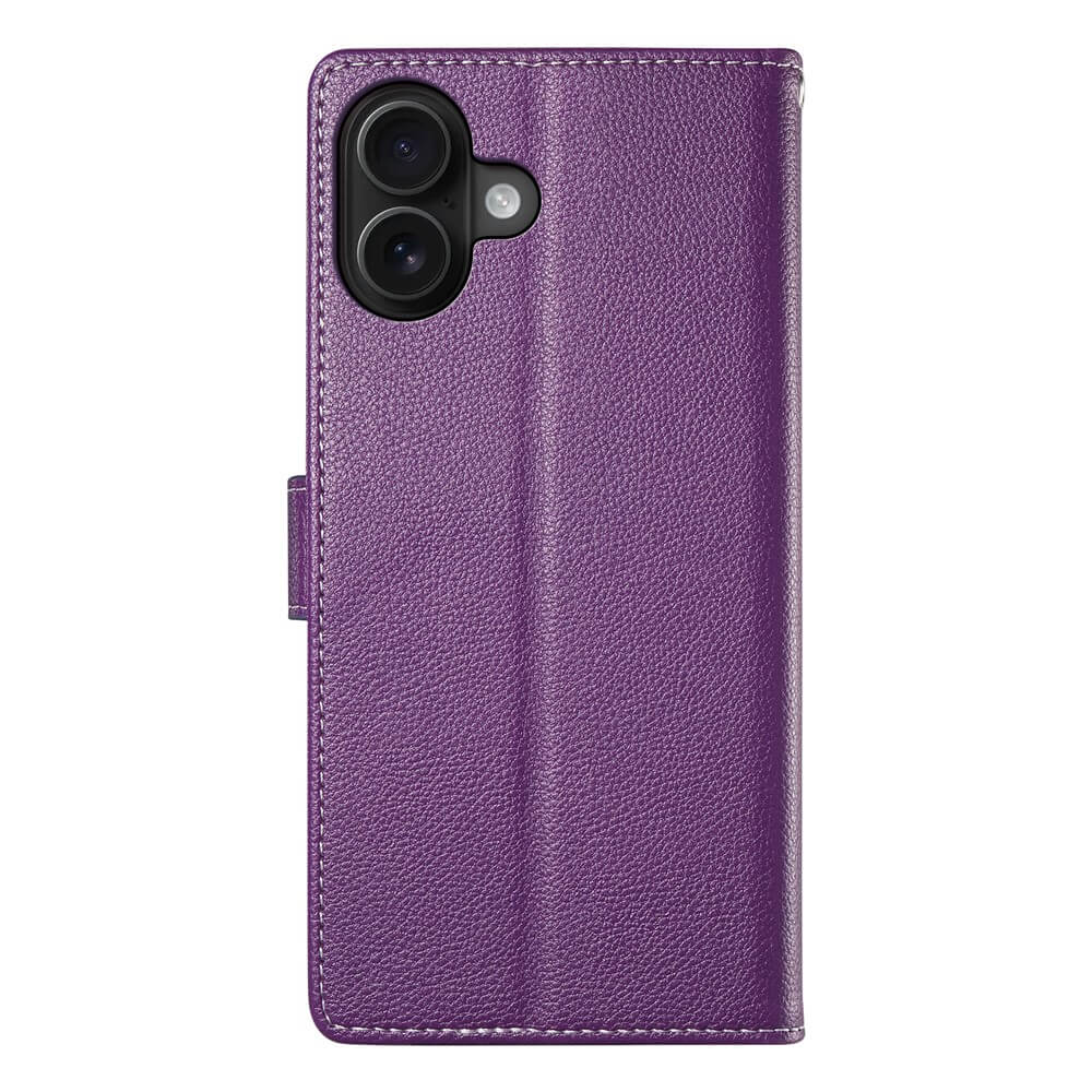 Die Cover-Discount iPhone 17 - Leder Etui Hülle Struktura Design verfügt über eine strukturierte Oberfläche, einen Kameraausschnitt und einen Magnetverschluss an der linken Seite. Diese stilvolle Klapphülle mit Brieftaschenfunktion ist sowohl elegant als auch praktisch.