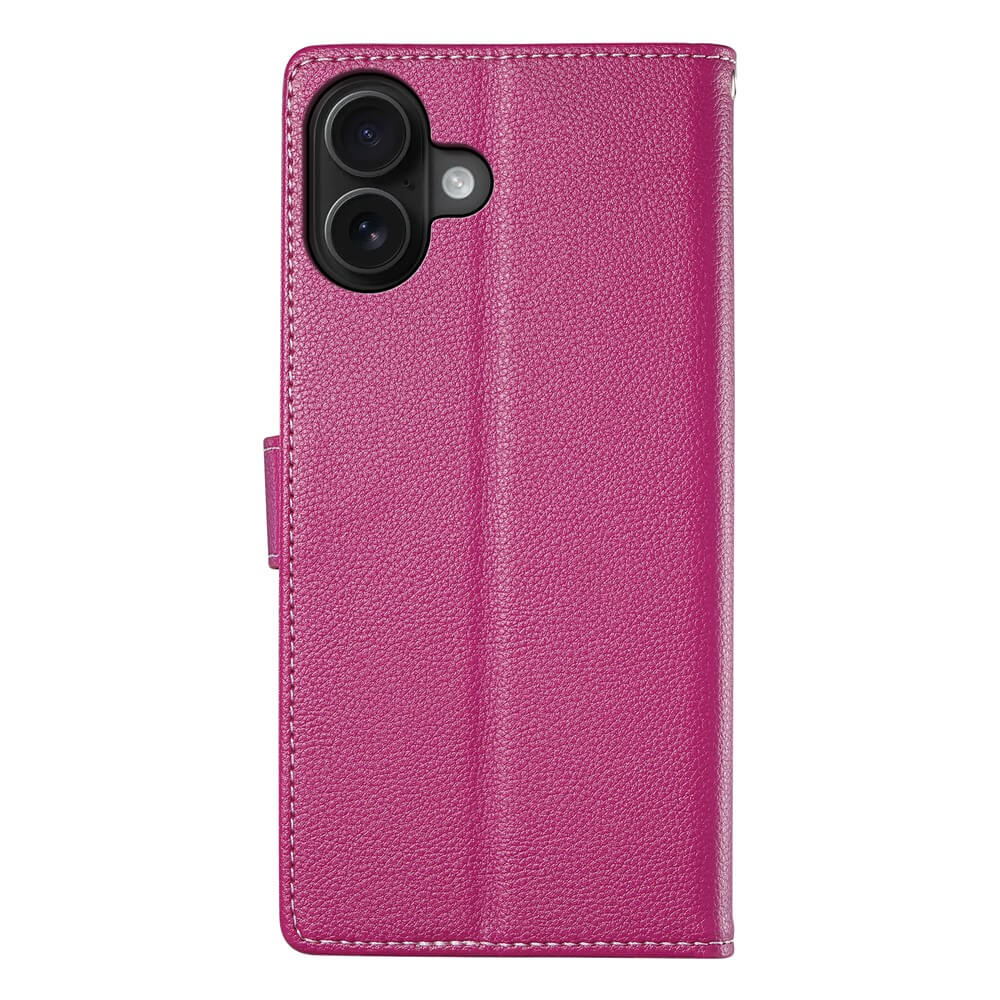 Die Cover-Discount iPhone 17 - Leder Etui Hülle Struktura Design Ledertasche wird von der Rückseite, mit einem Kameraausschnitt, vor einem weißen Hintergrund dargestellt.