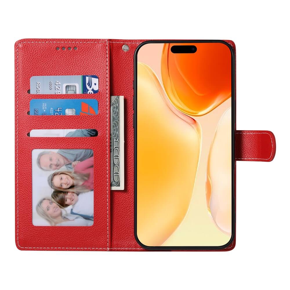 Die Cover-Discount iPhone 17 - Leder Etui Hülle Struktura Design ist eine stilvolle Brieftasche, die Platz für Karten, Bargeld und ein Familienfoto bietet - eine Kombination aus Alltagskomfort und praktischer Klapphülle mit Brieftaschenfunktion.