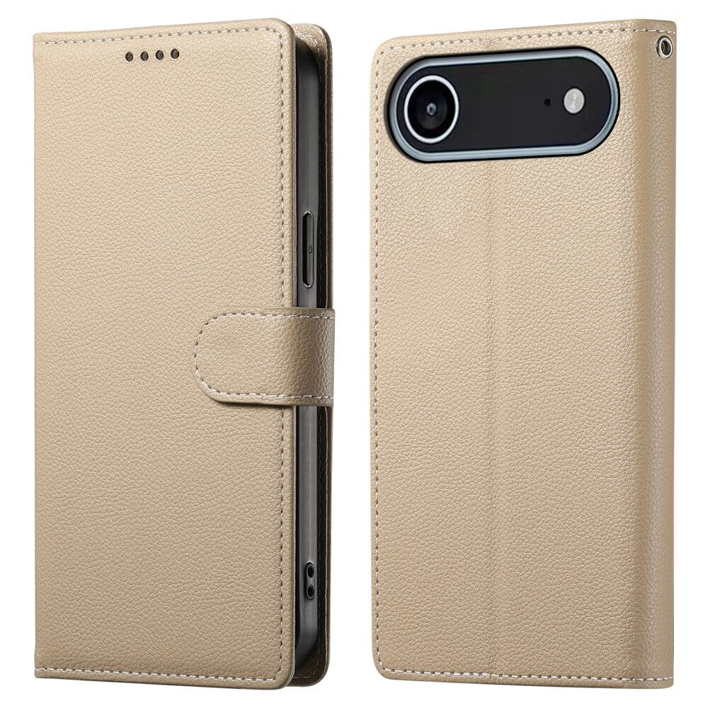 Das iPhone 17 Air - Leder Etui Hülle Struktura Design von Cover-Discount bietet Kamera- und Button-Aussparungen sowie Kartenfächer in der Klapphülle - passend im offenen und geschlossenen Zustand.