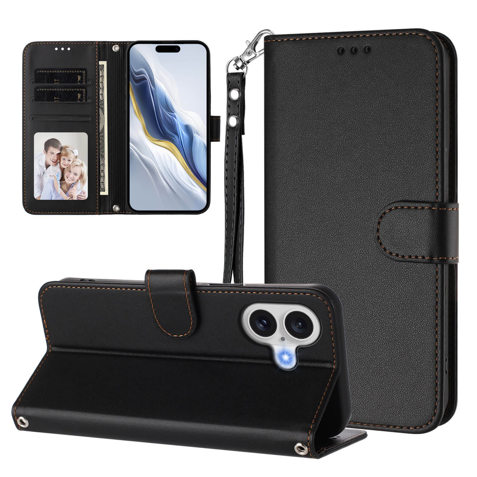 Das iPhone 17 - Glänzendes Hüllen Etui mit Handschlaufe von Cover-Discount bietet Kartenschlitze, Fotohalter und Kickstand - eine stilvolle Schutzhülle für optimalen Komfort.