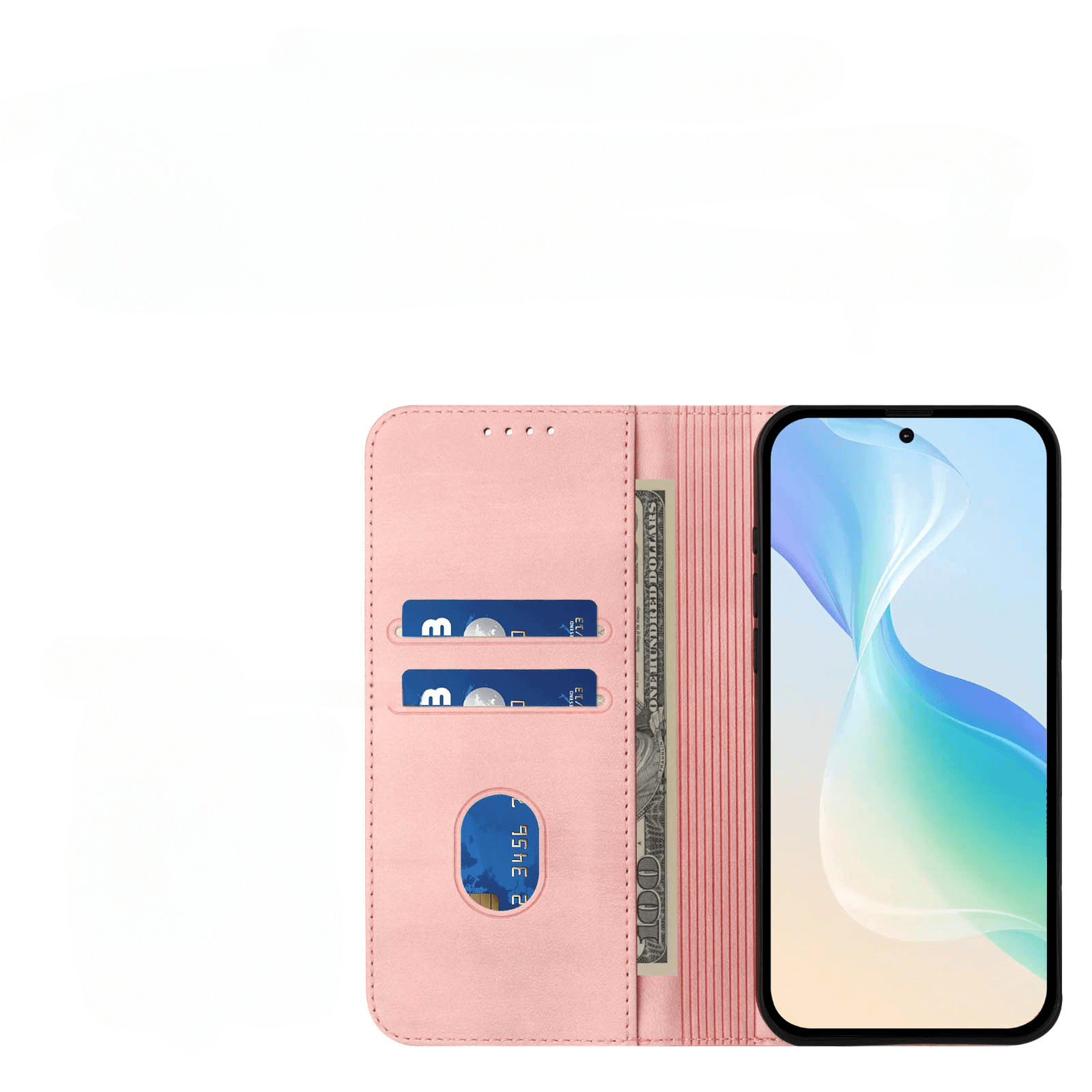 Das Cover-Discount iPhone 17 Air - Vintage Flip Case ist eine rosafarbene Brieftaschenhülle mit Karten- und Geldfächern, RFID-Schutz für Sicherheit und sicherer Smartphone-Aufbewahrung auf der rechten Seite - der perfekte, stilvolle Schutz für Ihr iPhone 17 Air.