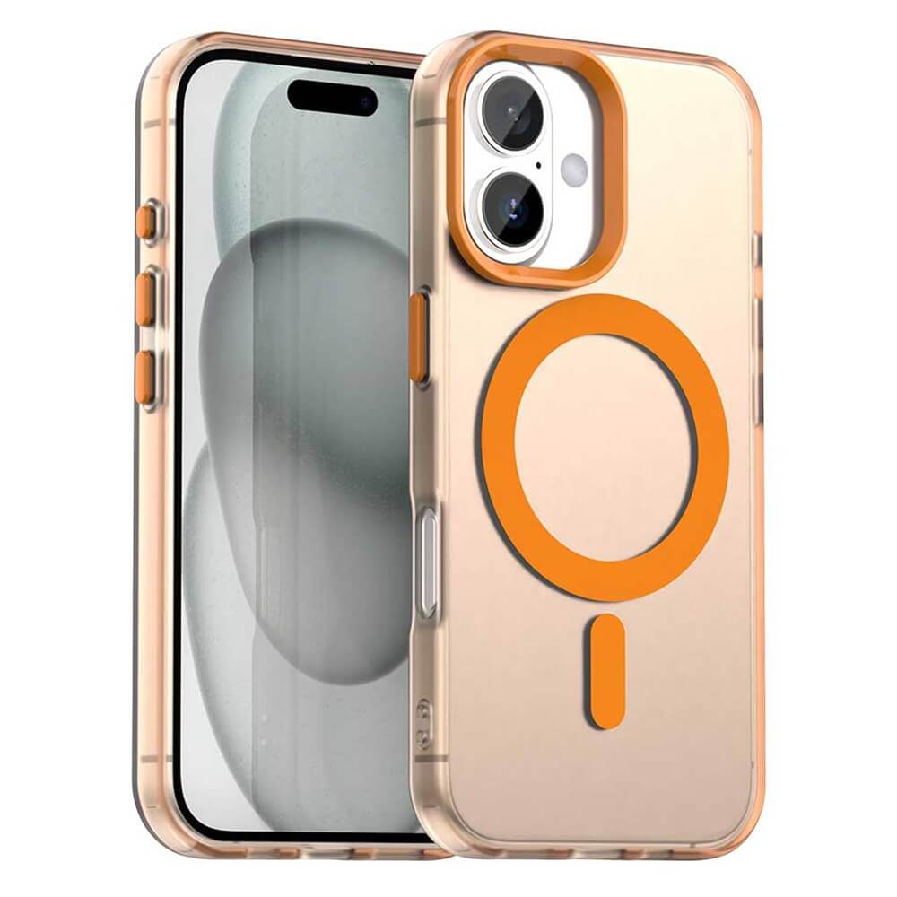Die iPhone 17 - Acryl-Handyhülle mit Magnet und Farbakzent von Cover-Discount schützt dein Smartphone mit Dual-Kamera, bietet MagSafe-Kompatibilität und orange Akzente - die perfekte Hülle für dein Gerät.