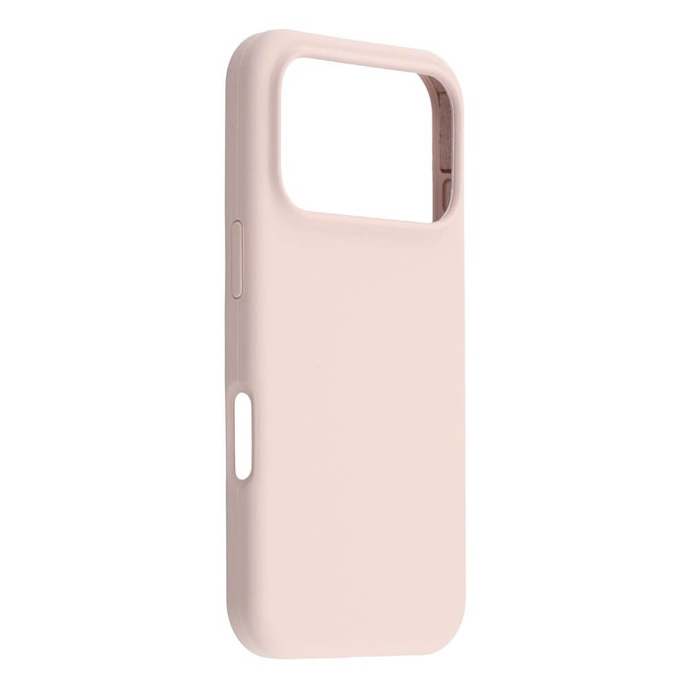 Die Cover-Discount iPhone 17 Pro Max - Solide Silikonhülle in zartem Rosa bietet schlanken Schutz und präzise Aussparungen für Kamera, Tasten sowie Ladeanschluss.