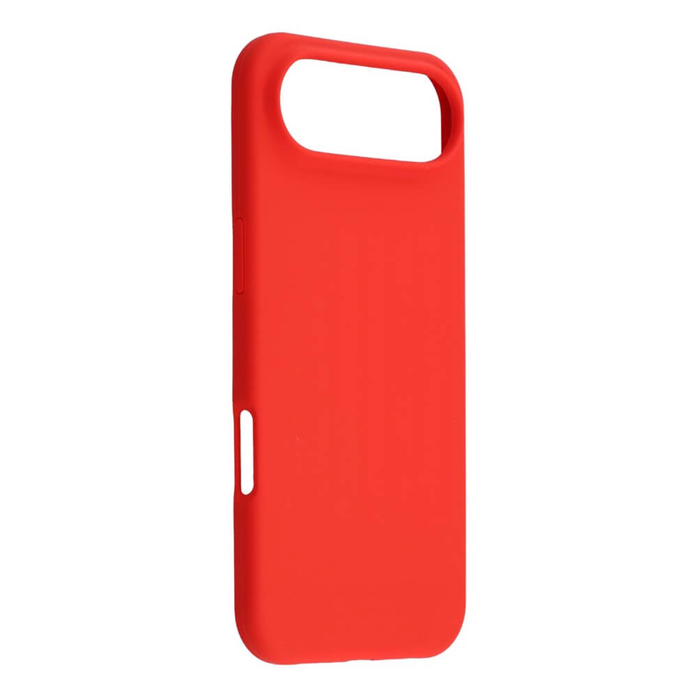 Schlanker Rundumschutz: Die Cover-Discount iPhone 17 Air - Solide Silikonhülle mit großem Kameraausschnitt steht aufrecht vor weißem Hintergrund.