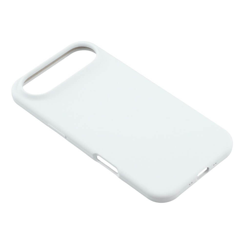 Die Cover-Discount iPhone 17 Air - Solide Silikonhülle in schlichtem Weiss verfügt über Aussparungen für Kamera, Tasten und Ladeanschluss, bietet schlanken Rundumschutz und eine Soft-Touch-Oberfläche.