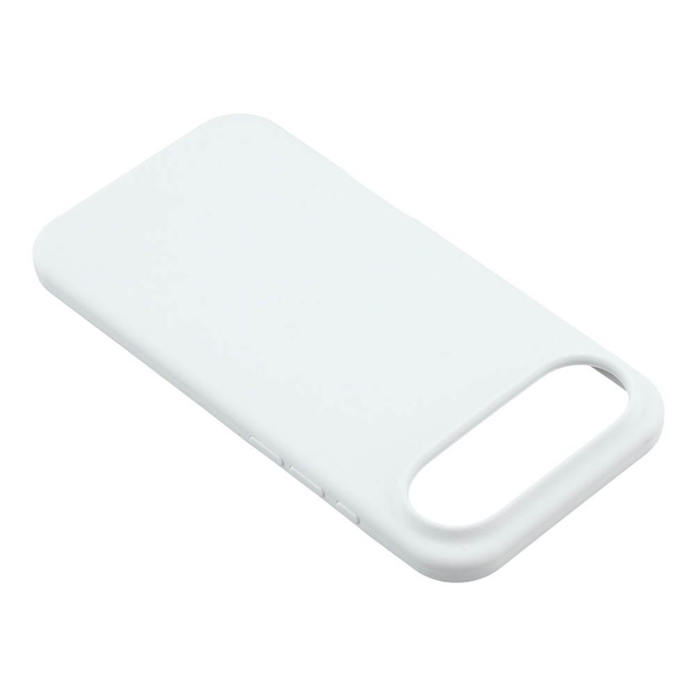 Schlanker Rundumschutz: Die Cover-Discount iPhone 17 Air - Solide Silikonhülle liegt als elegantes Soft-Touch Case dezent auf einer weissen Oberfläche.