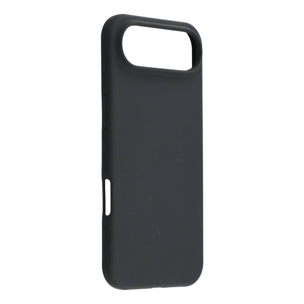 Die Cover-Discount iPhone 17 Air - Solide Silikonhülle steht aufrecht und zeigt den Seiten- und Kameraausschnitt. Die Soft-Touch-Oberfläche und das schlanke Rundum-Design bieten einen stilvollen Schutz für Ihr Gerät.