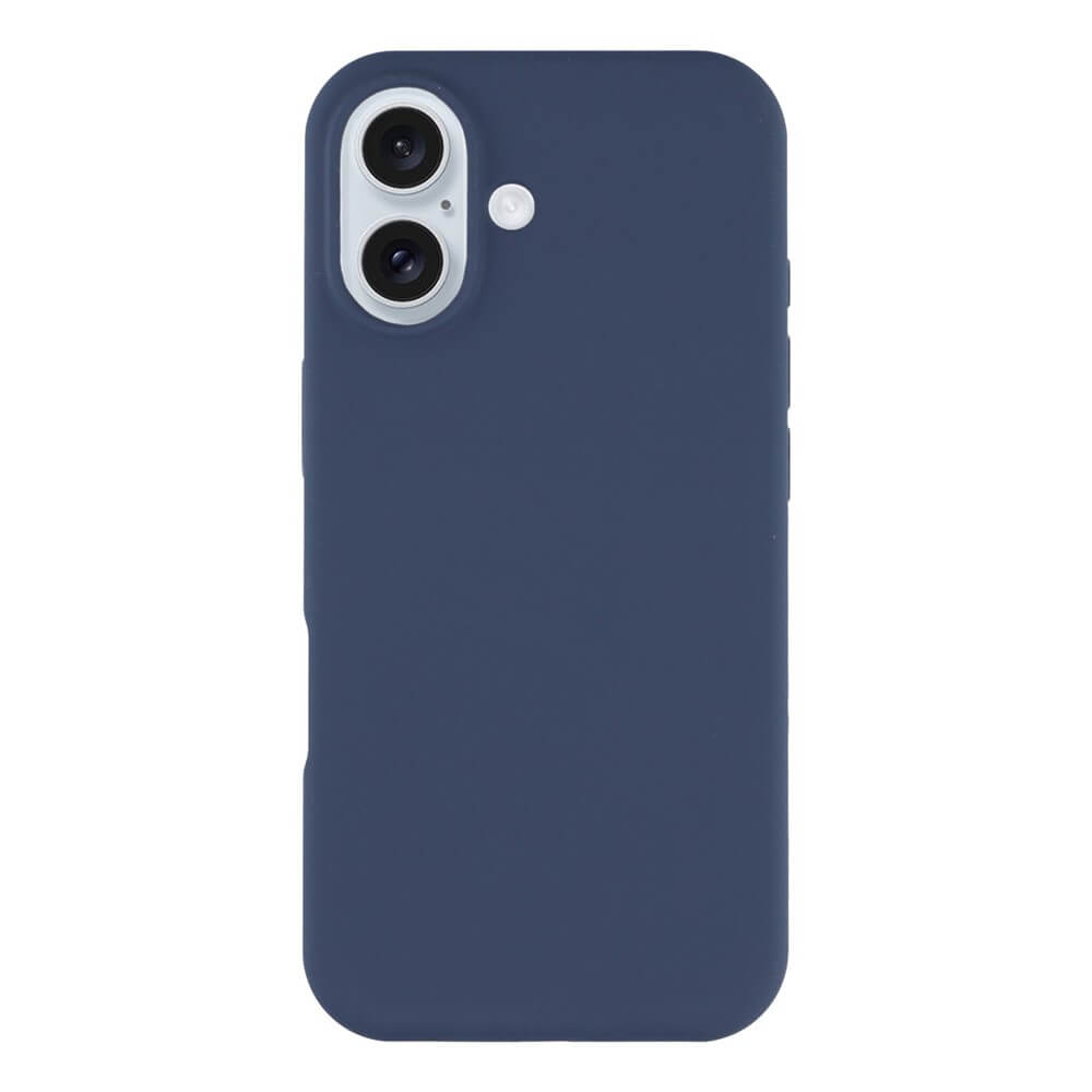 #farbe_dunkelblau|Die Cover-Discount iPhone 17 - Solide Silikonhülle in marineblau bietet eine Soft-Touch-Oberfläche, zwei Kameraausschnitte, LED-Blitzöffnung und schlanken Schutz.