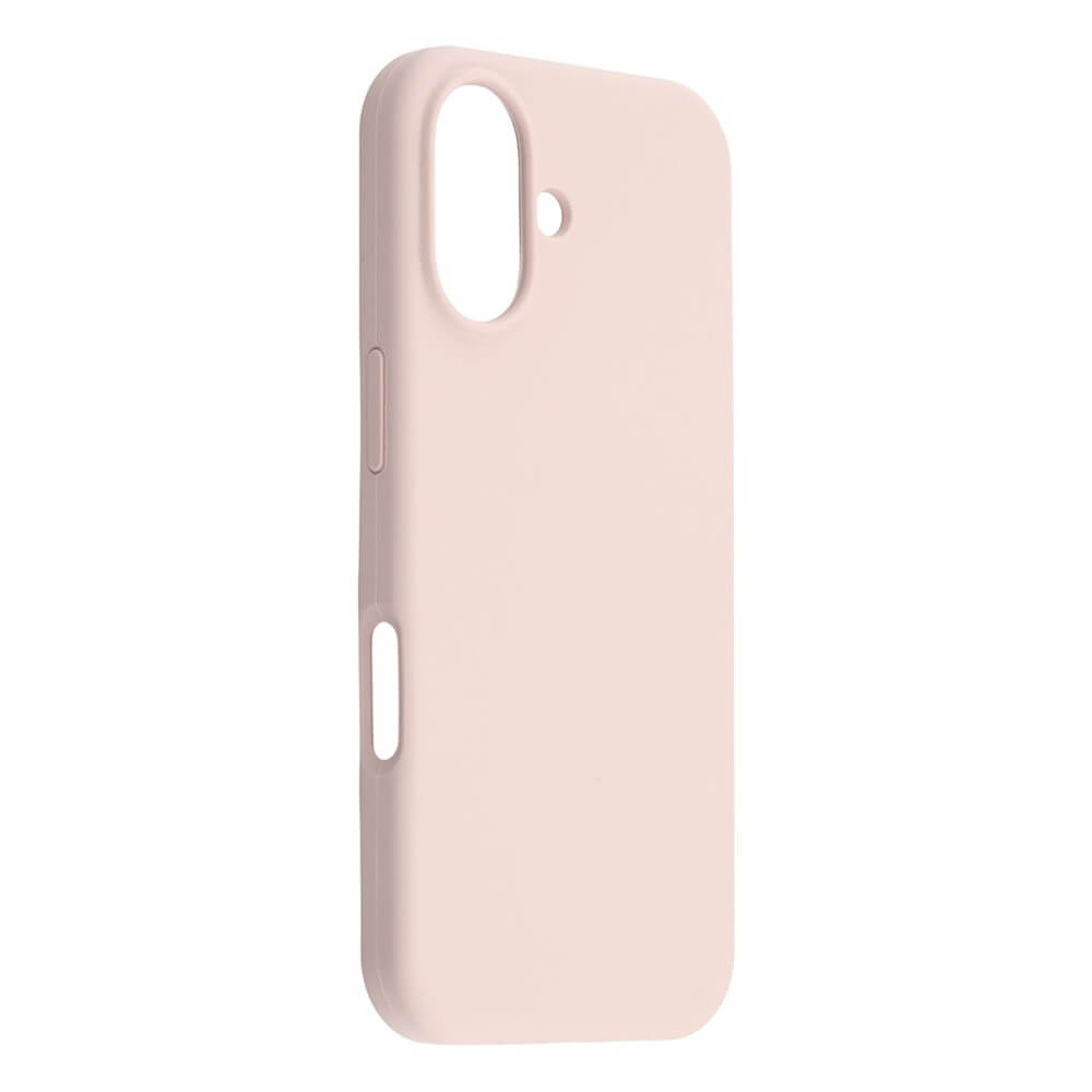 Die iPhone 17 - Solide Silikonhülle von Cover-Discount in Hellrosa bietet schlanken Schutz, Soft-Touch-Oberfläche und präzise Aussparungen für Kamera sowie Tasten und wird vor weißem Hintergrund präsentiert.