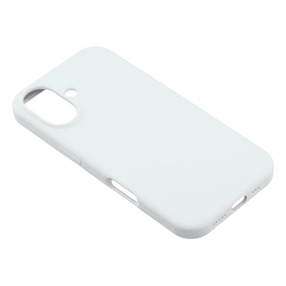 Die solide Silikonhülle von Cover-Discount für das iPhone 17 überzeugt in klassischem Weiß mit präzisen Kamera- und Button-Ausschnitten und bietet schlanken Schutz auf elegantem Hintergrund.