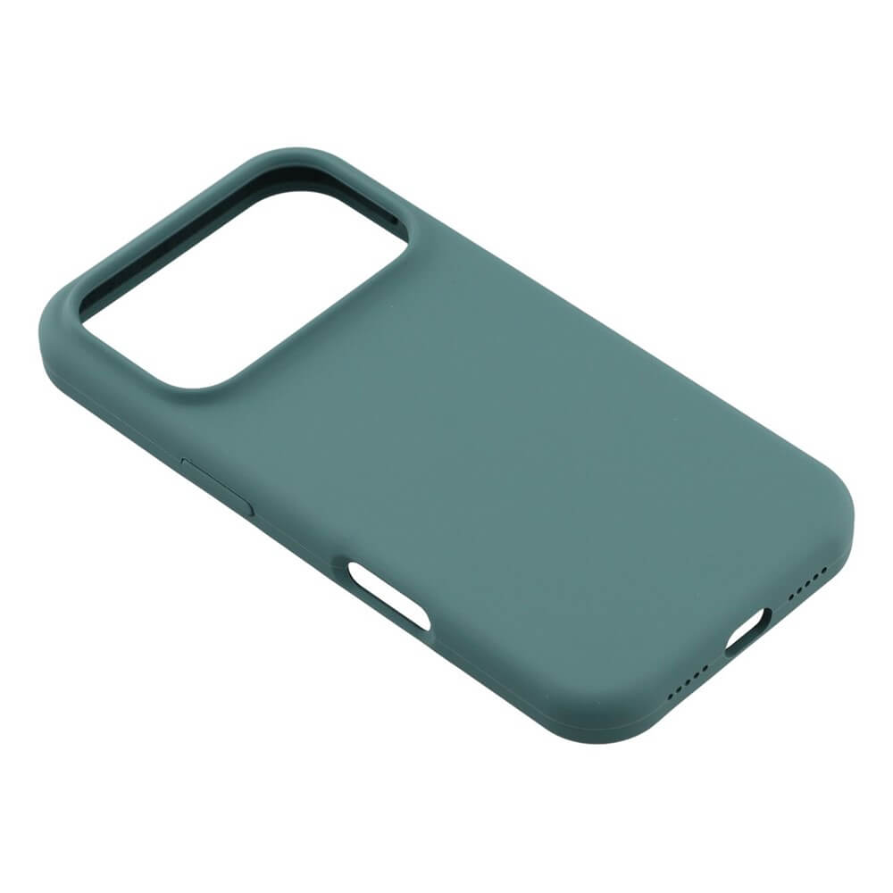 Die Cover-Discount iPhone 17 Pro - Solide Silikonhülle bietet schlanken Rundumschutz, präzise Kamera- und Port-Ausschnitte sowie Soft-Touch Oberfläche auf weißem Hintergrund.