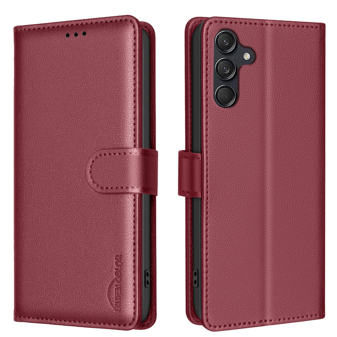 Galaxy S25 FE - Custodia in pelle BINFEN con blocco RFID