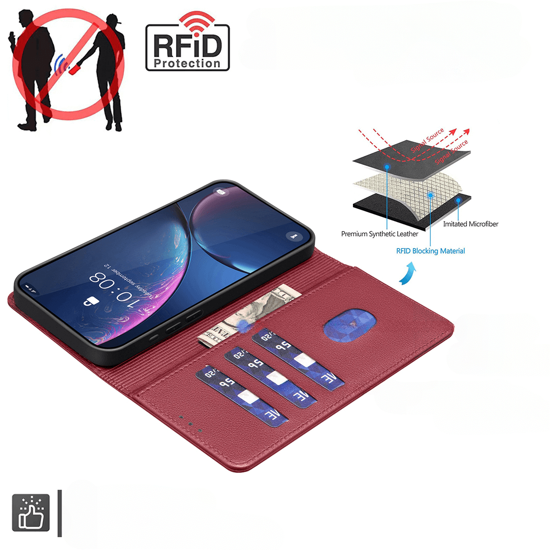 Galaxy S25 FE - Custodia in pelle BINFEN con blocco RFID