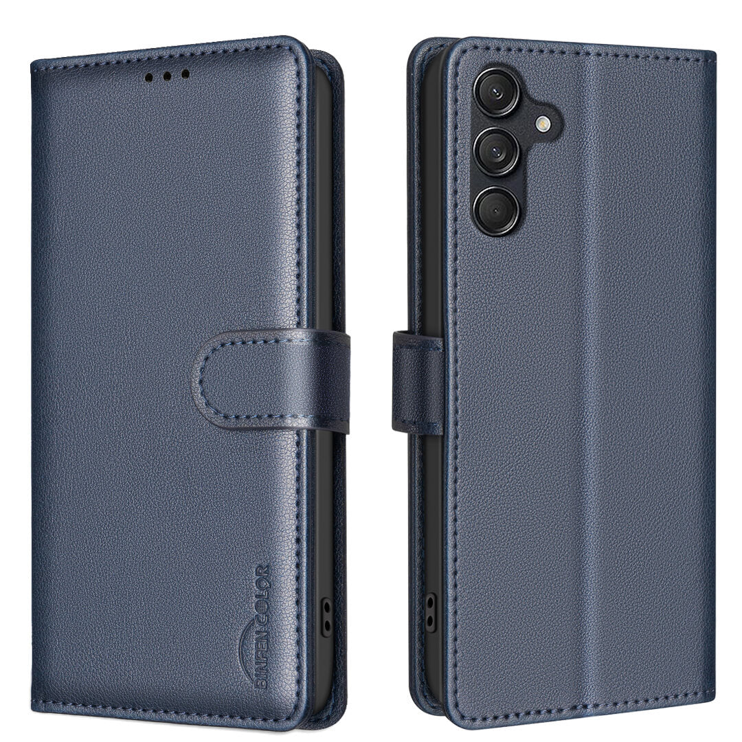 Galaxy S25 FE - Custodia in pelle BINFEN con blocco RFID