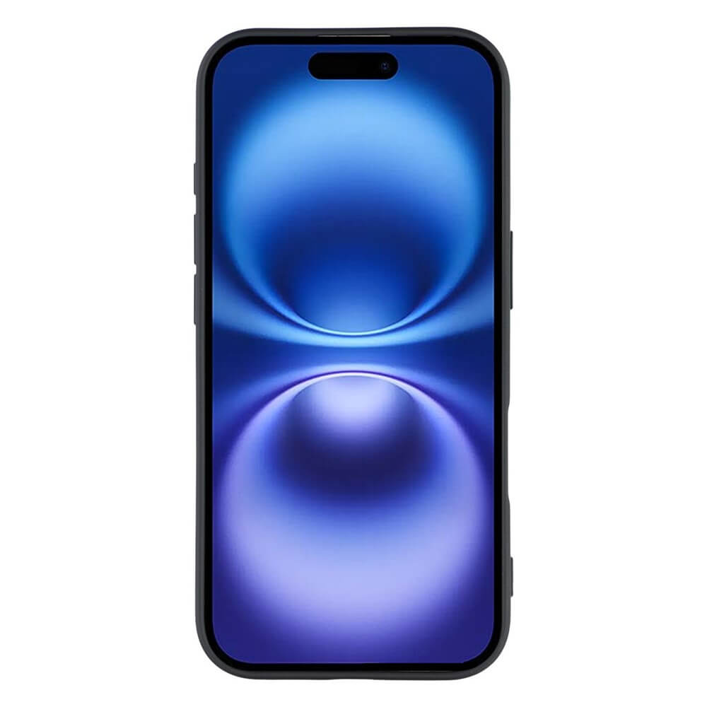Moderner Smartphone-Bildschirm mit blau-violettem Design und schwarzem Rahmen, elegant und minimalistisch.