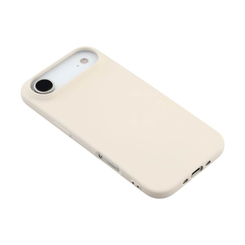 Modernes Smartphone mit beigem Schutzcase, das den Kameraausschnitt und das matte Finish betont.