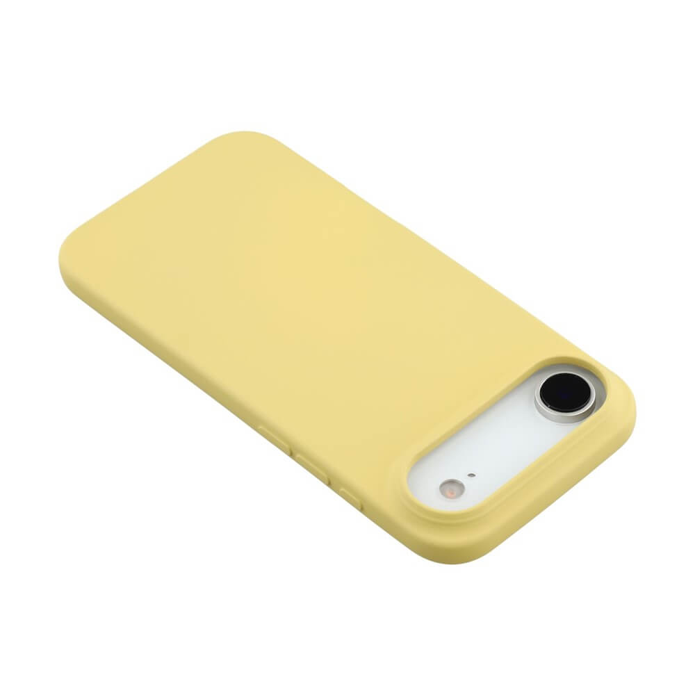 Gelbe Smartphone-Schutzhülle für weiße Handys, mit Kamera- und Blitz-Ausschnitt, minimalistisches Design