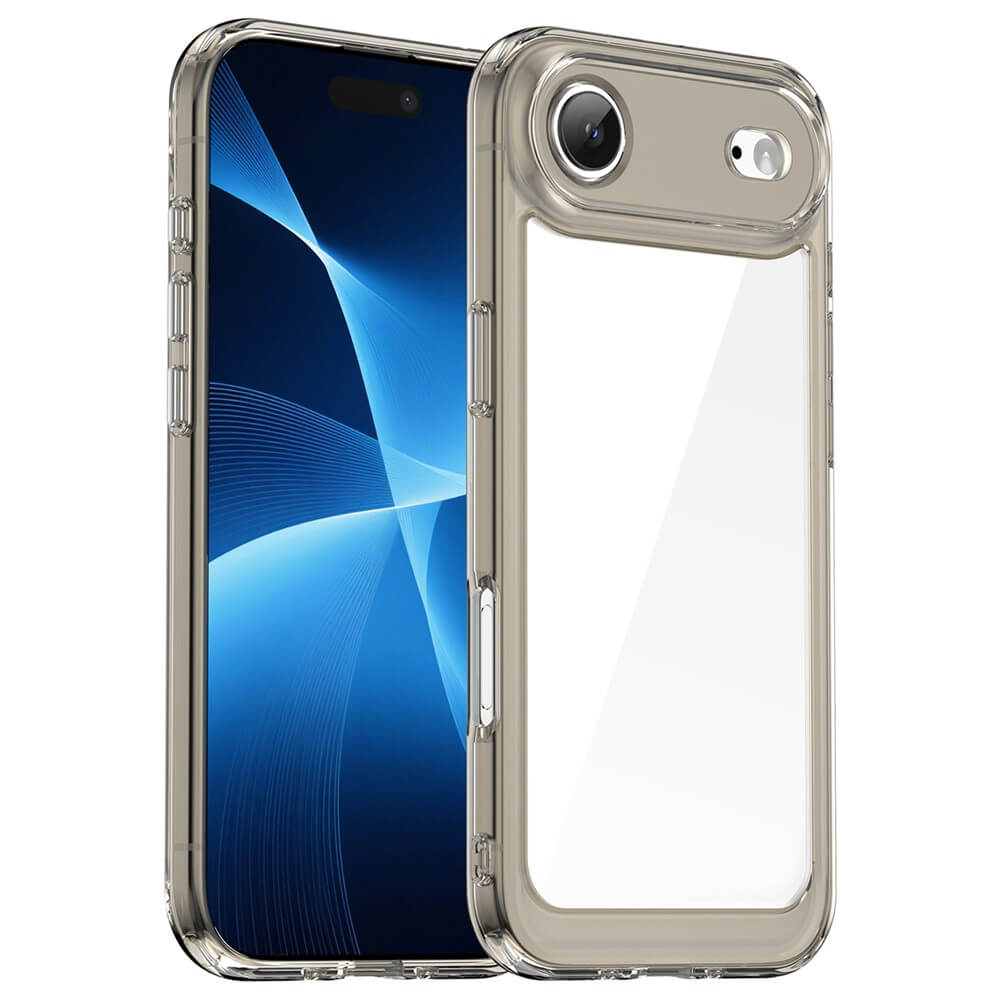 Schützen Sie Ihr iPhone 17 mit der Cover-Discount Air Schützende Acryl-Handyhülle mit erhöhtem Rand. Diese transparente Hülle verfügt über ein blaues abstraktes Wallpaper und kratzfestes Design, das sowohl Vorder- als auch Rückseite Ihres Smartphones stilvoll in Szene setzt.