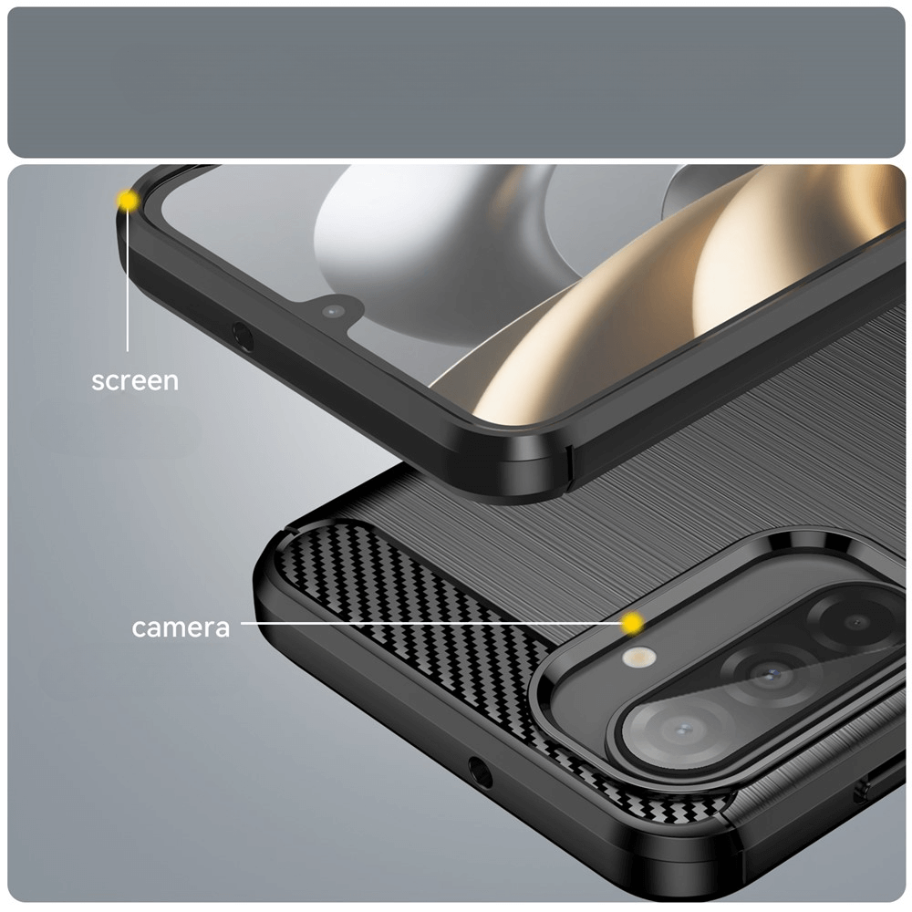Galaxy A17 / A16 / A26 - Coque look métal carbone