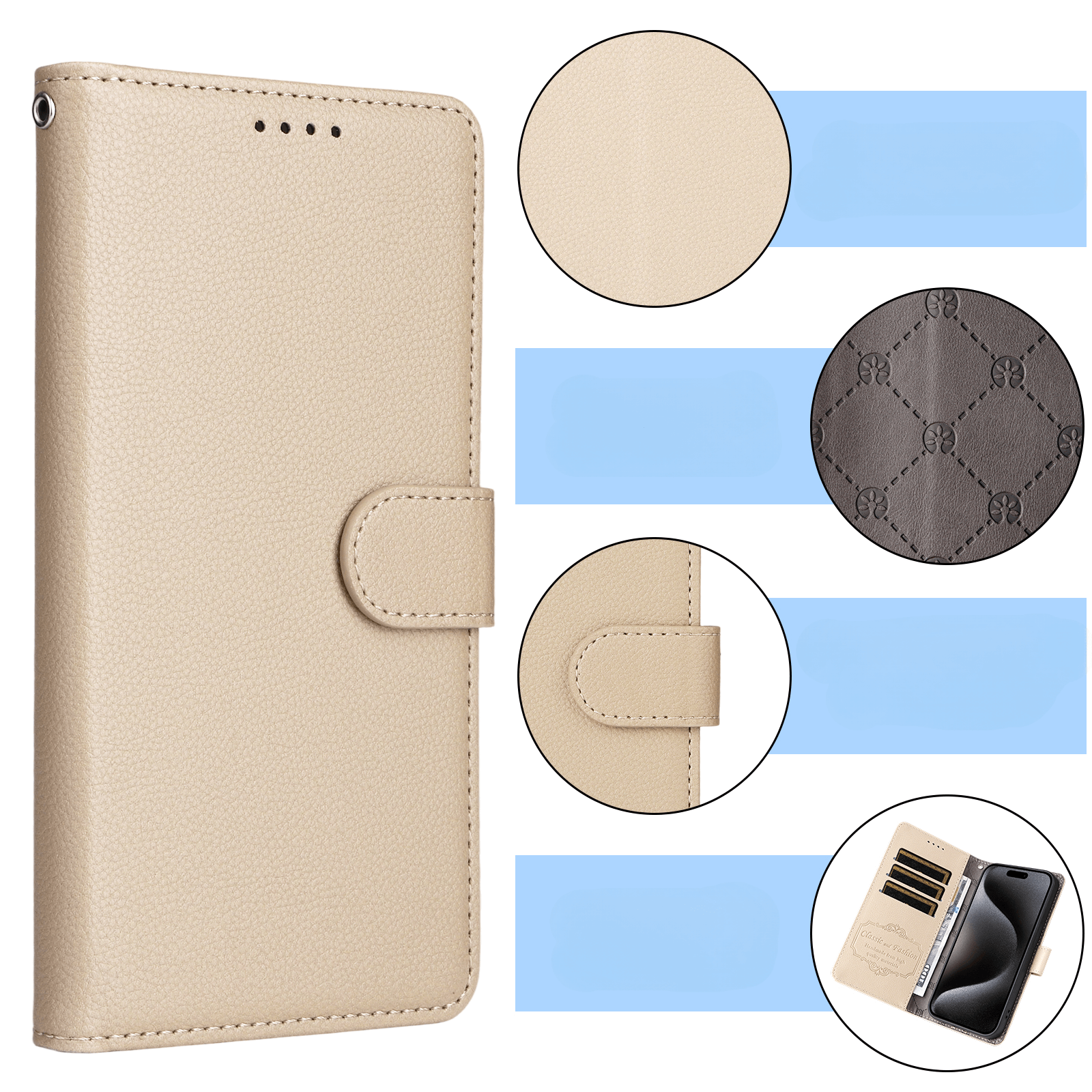 Galaxy S25 FE - Custodia effetto pelle con superficie strutturata