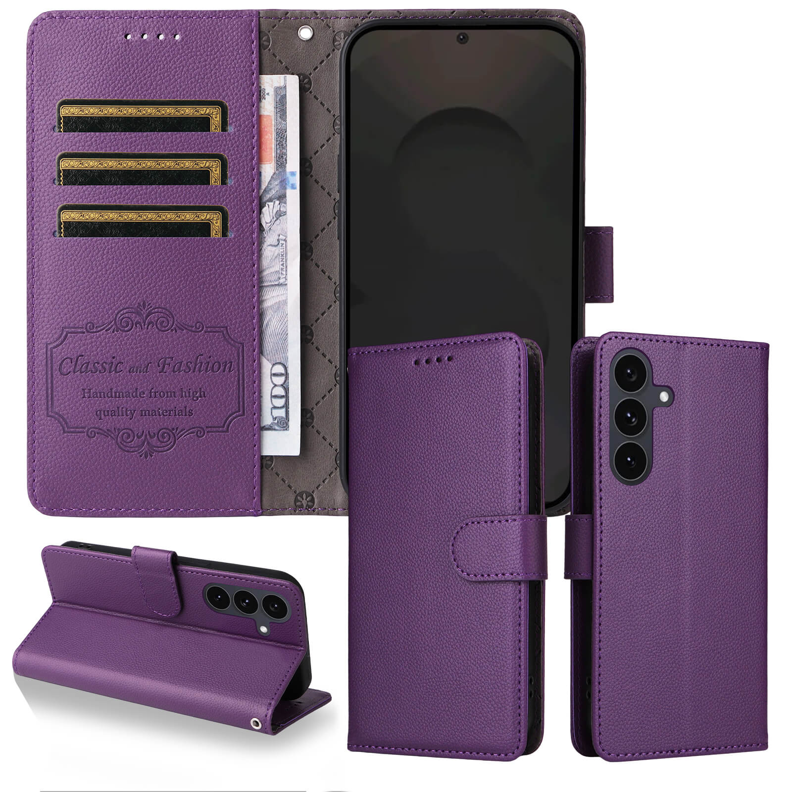 Galaxy S25 FE - Custodia effetto pelle con superficie strutturata