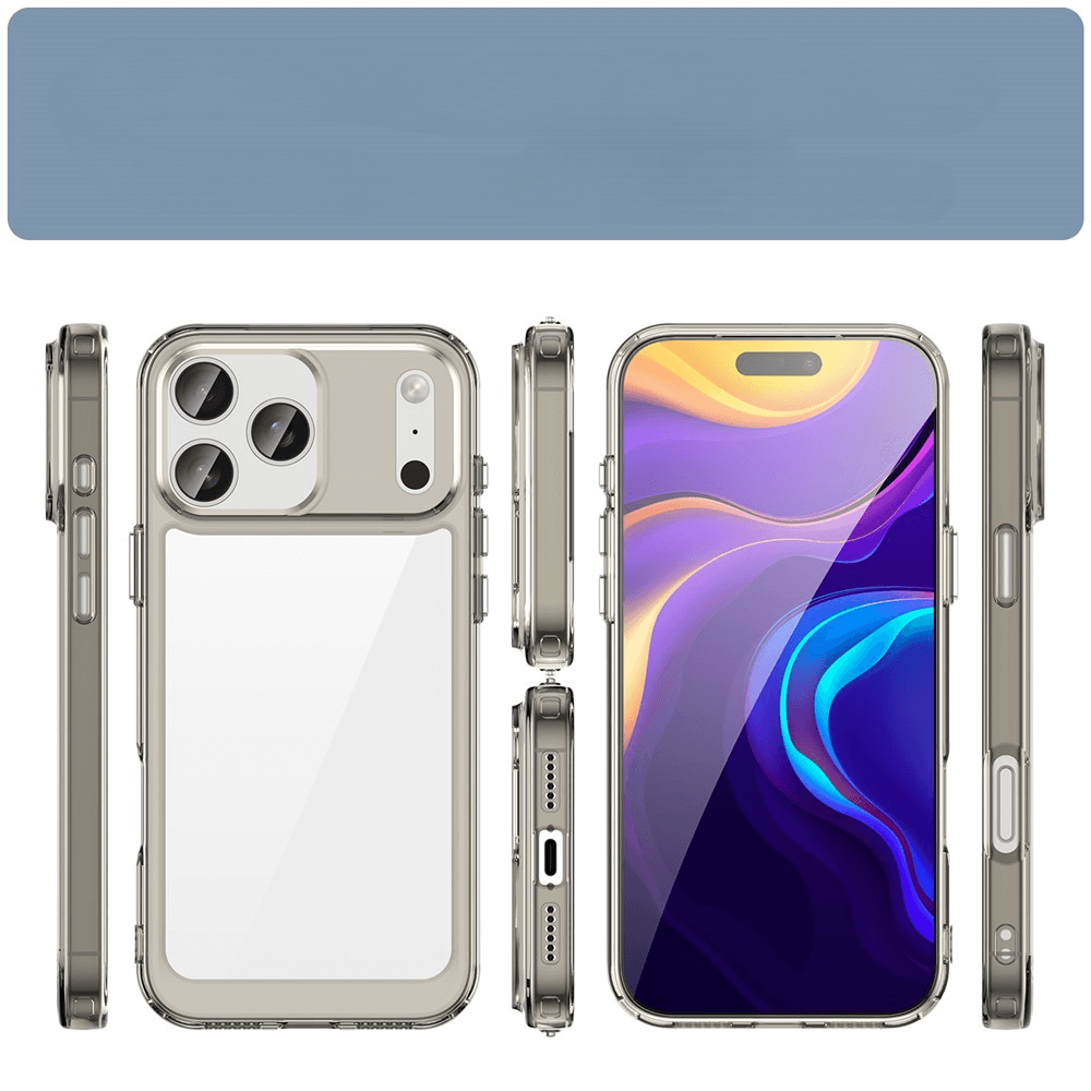 Die Cover-Discount Schützende Acryl-Handyhülle mit erhöhtem Rand für iPhone 17 Pro Max schützt dank kratzfestem Material und präsentiert das farbenfrohe Display aus verschiedenen Blickwinkeln.