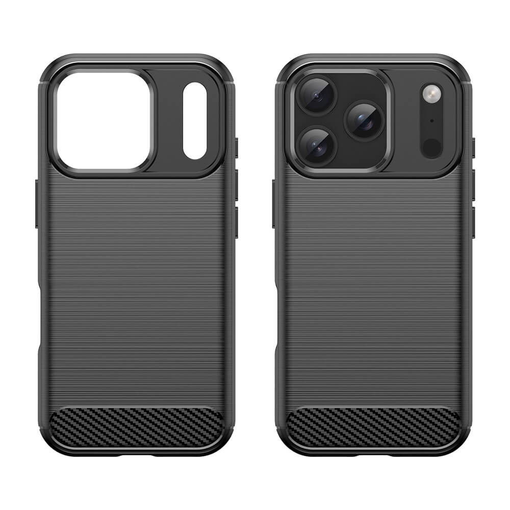 iPhone 17 Pro - Coque look métal carbone