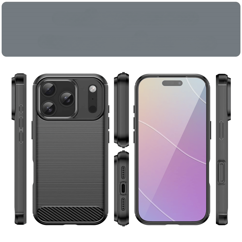 iPhone 18 Pro / iPhone 17 Pro - Coque look métal carbone