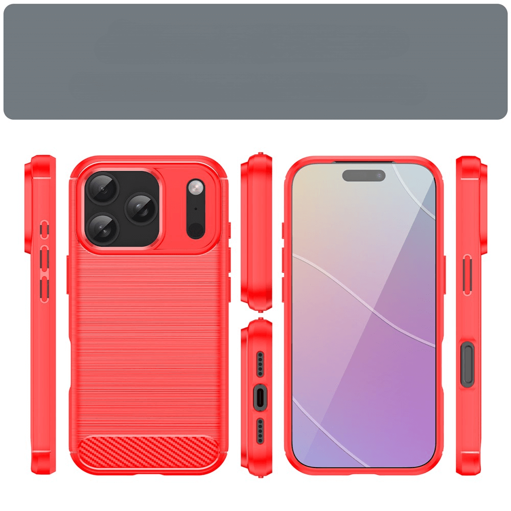 iPhone 17 Pro - Coque look métal carbone