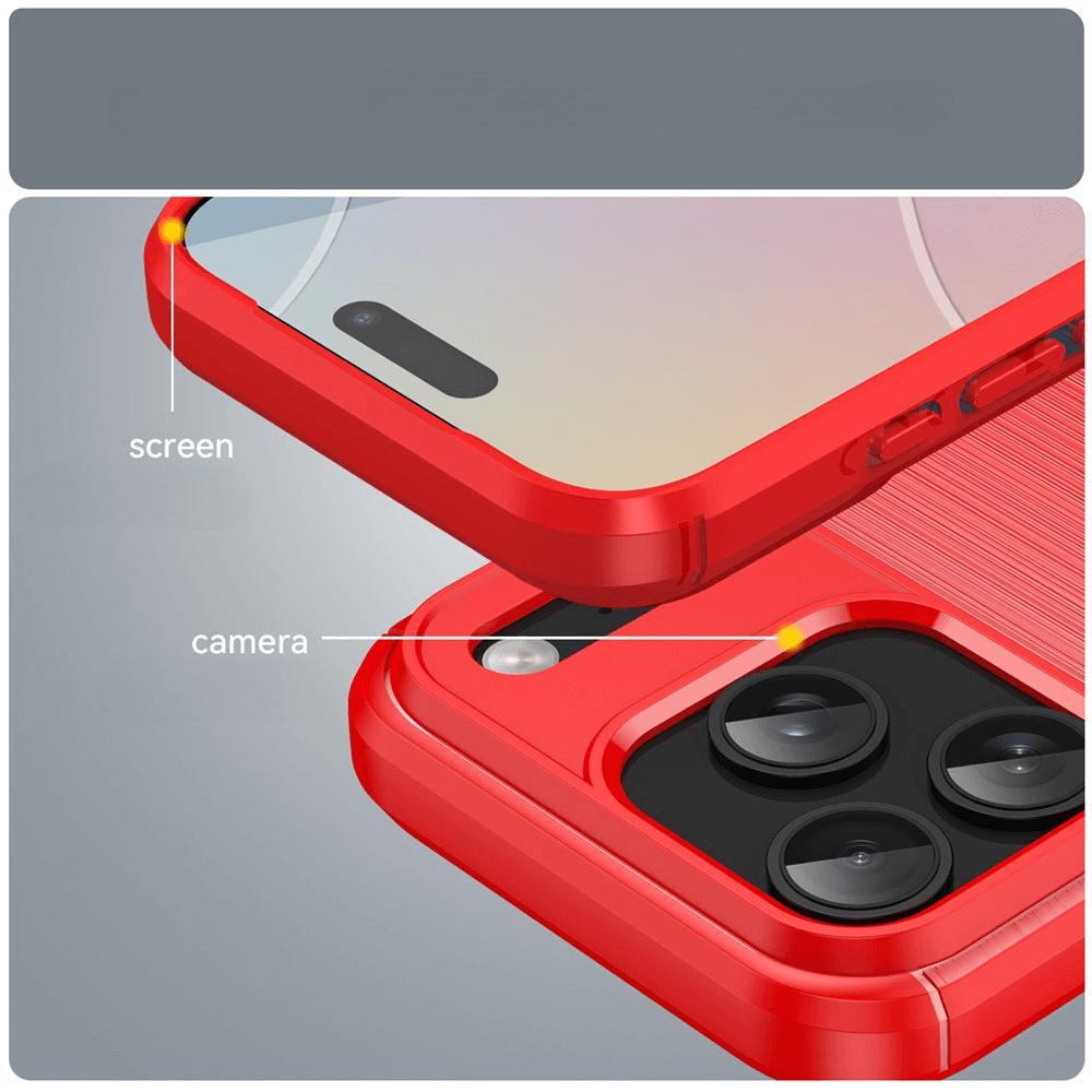 iPhone 17 Pro - Coque look métal carbone