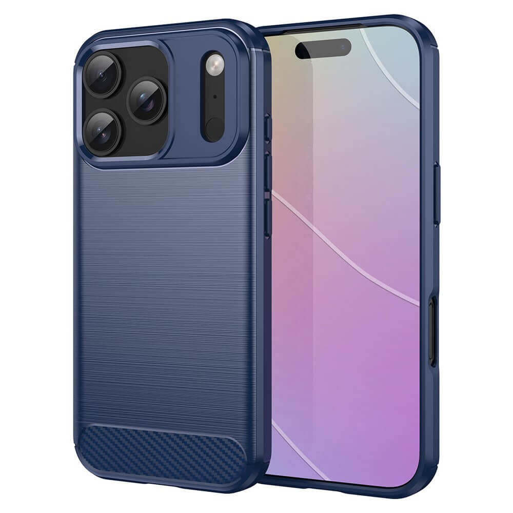 iPhone 17 Pro - Coque look métal carbone