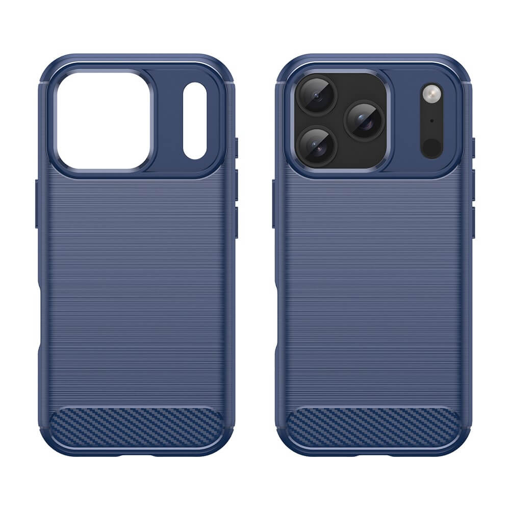 iPhone 17 Pro - Coque look métal carbone