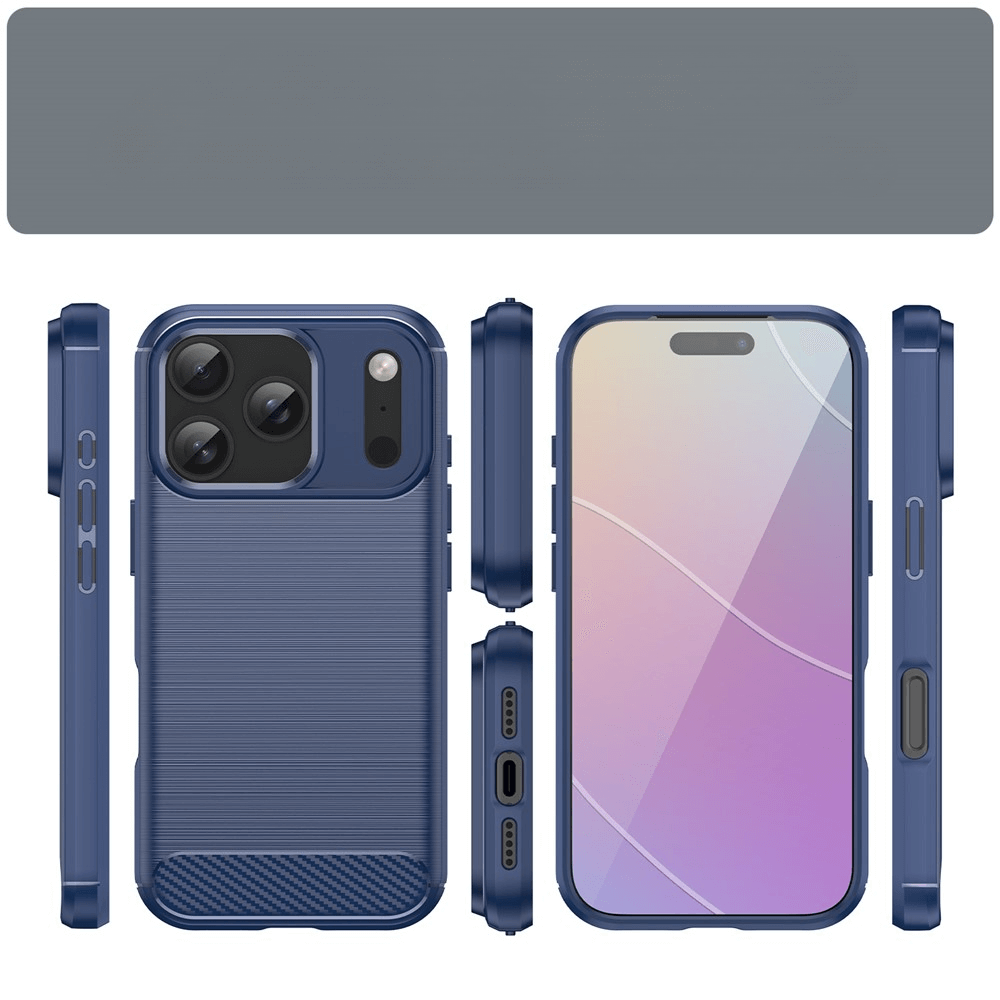iPhone 17 Pro - Coque look métal carbone