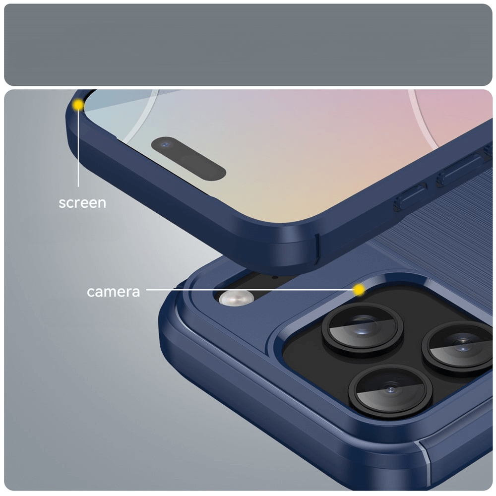 iPhone 17 Pro - Coque look métal carbone