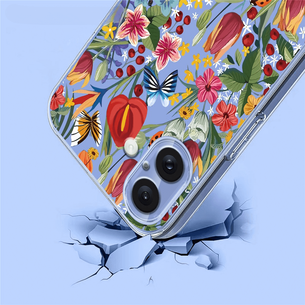 iPhone 17 - Silikon Gummi Hülle Blumen