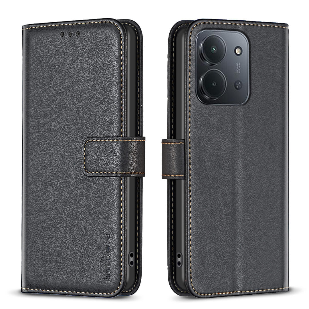 Xiaomi Redmi 15C - Étui en cuir BINFEN avec bloqueur RFID
