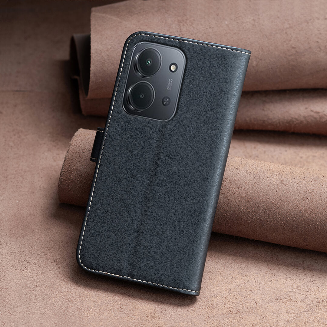 Xiaomi Redmi 15C - Étui en cuir BINFEN avec bloqueur RFID