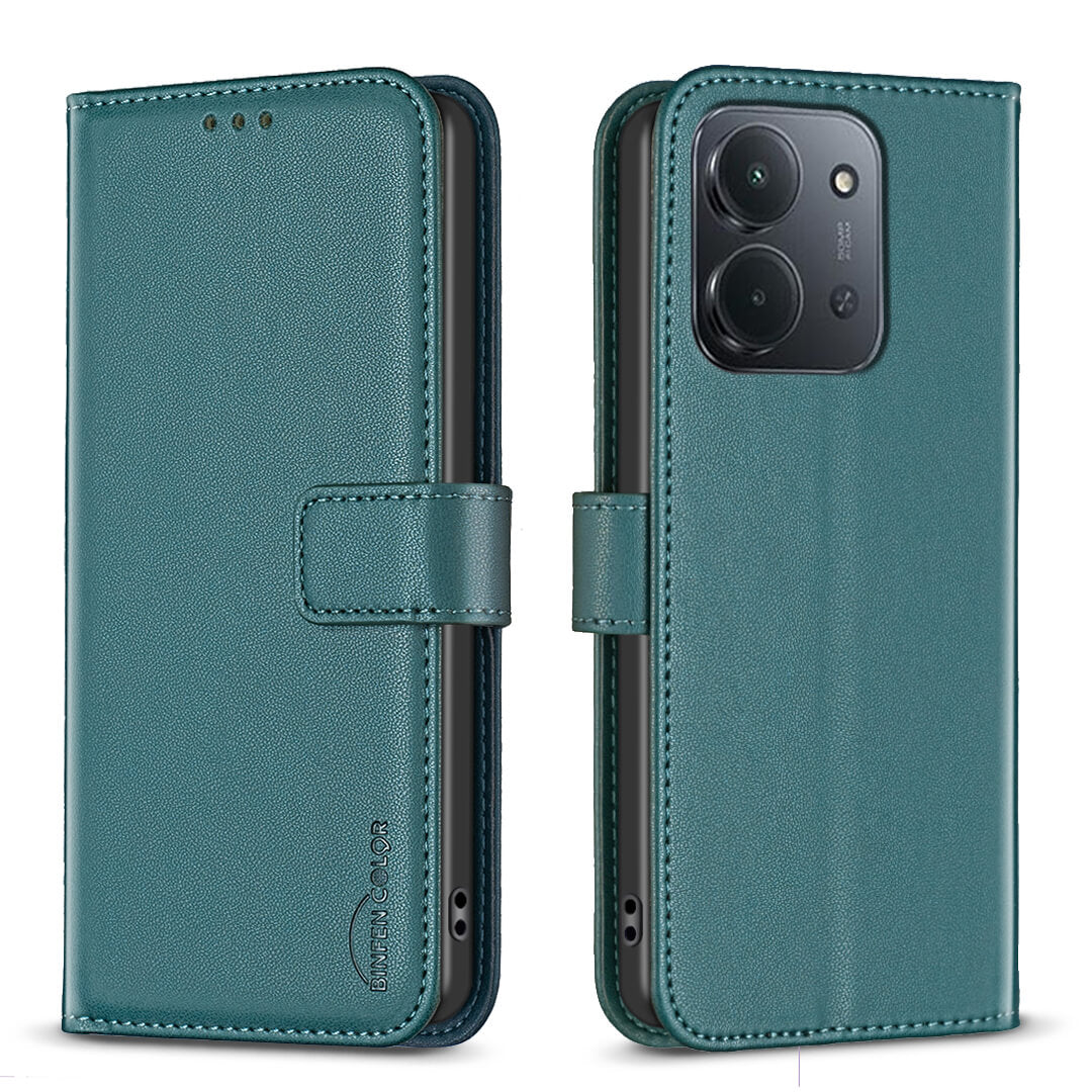 Xiaomi Redmi 15C - Étui en cuir BINFEN avec bloqueur RFID