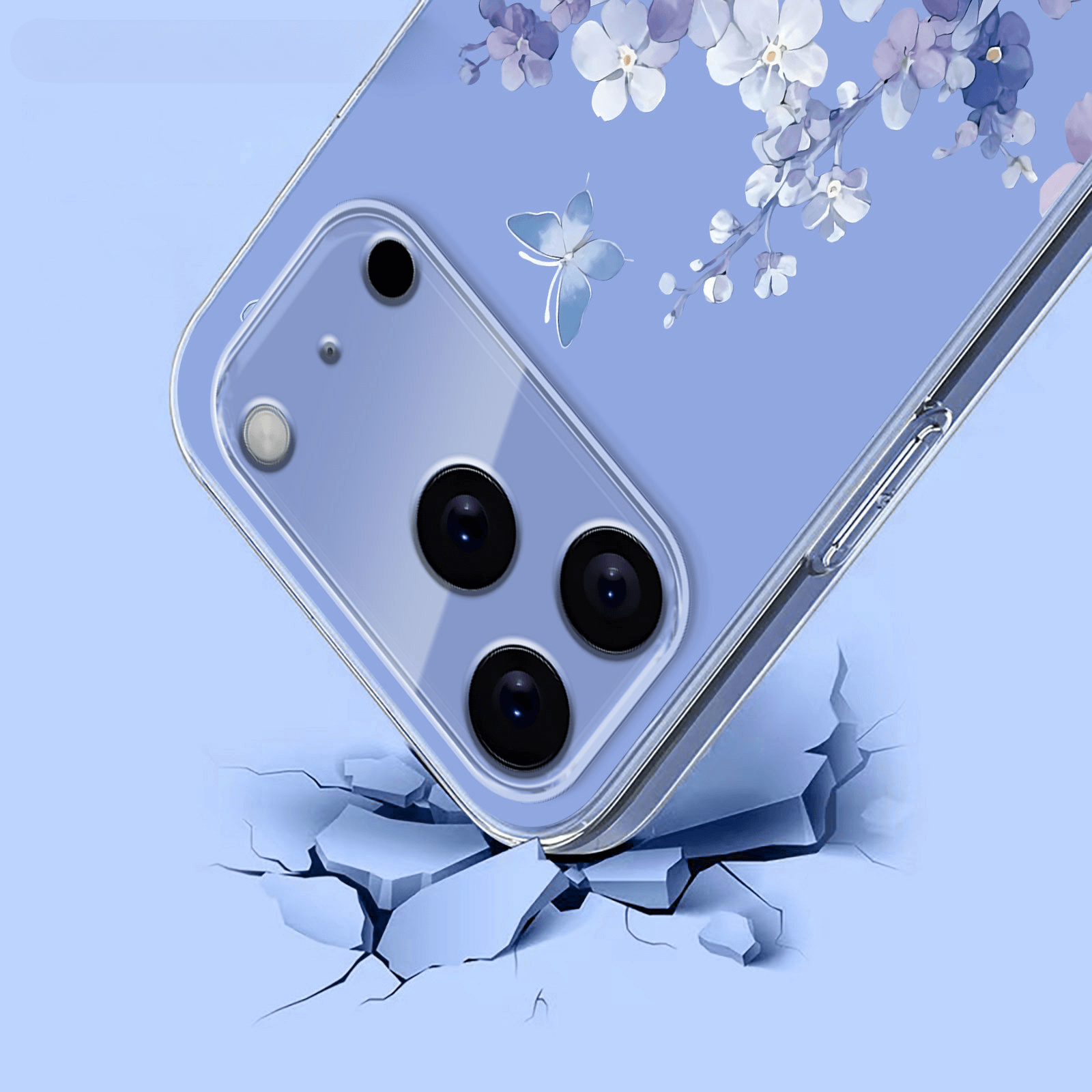 iPhone 17 Pro Max - Silikon Gummi Hülle Blumen