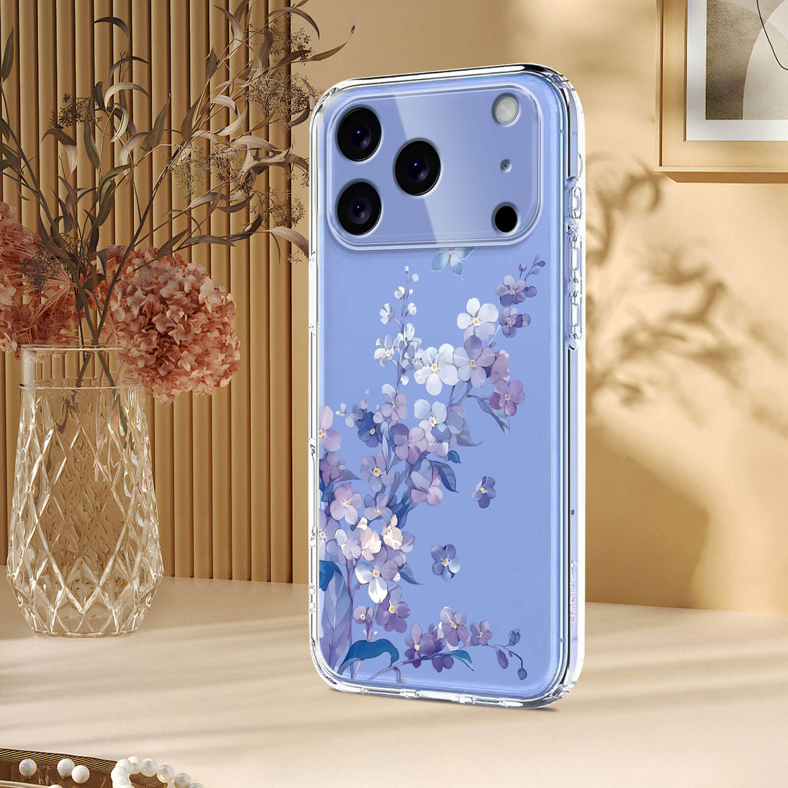iPhone 17 Pro - Coque en caoutchouc silicone fleures