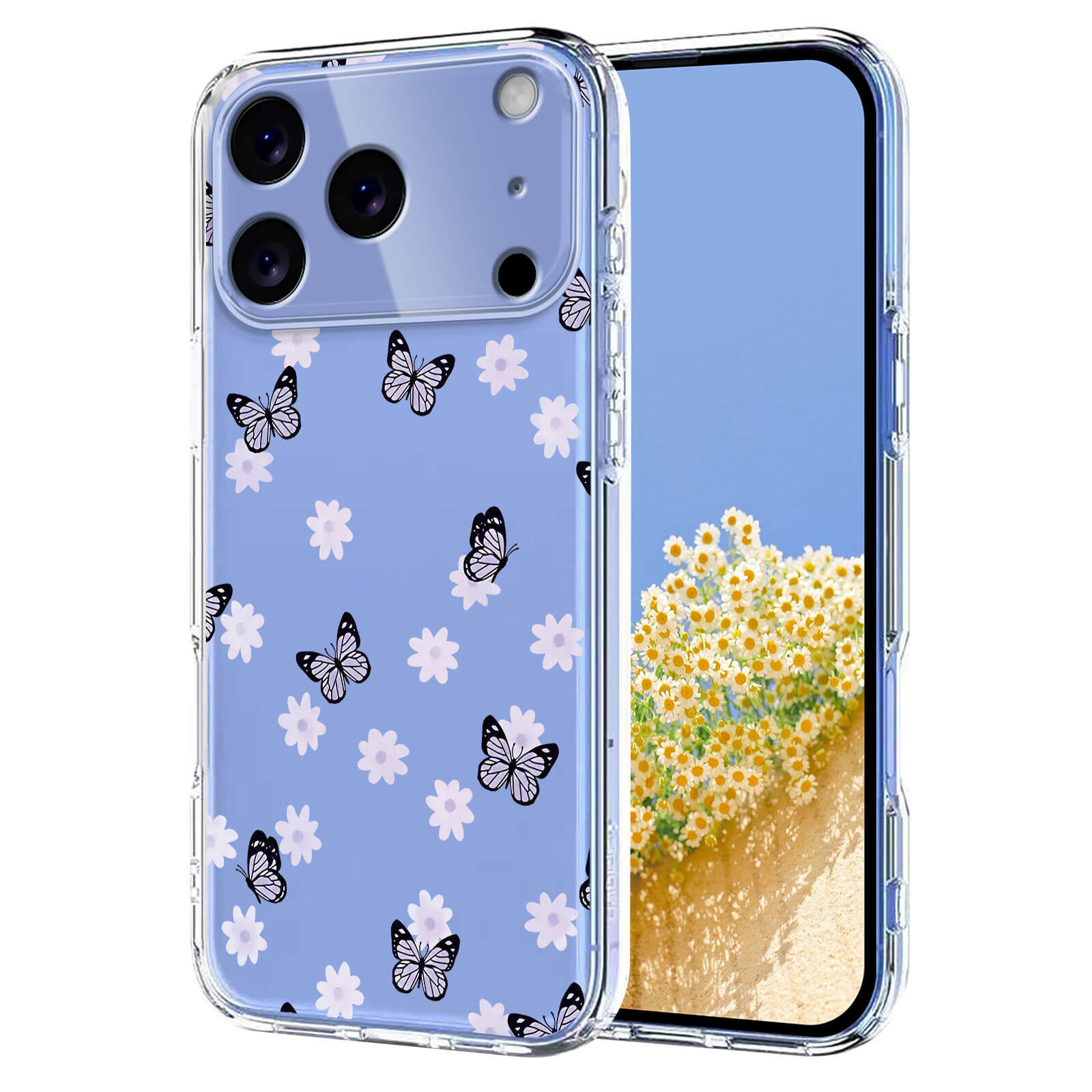 iPhone 17 Pro - Coque en caoutchouc silicone fleures