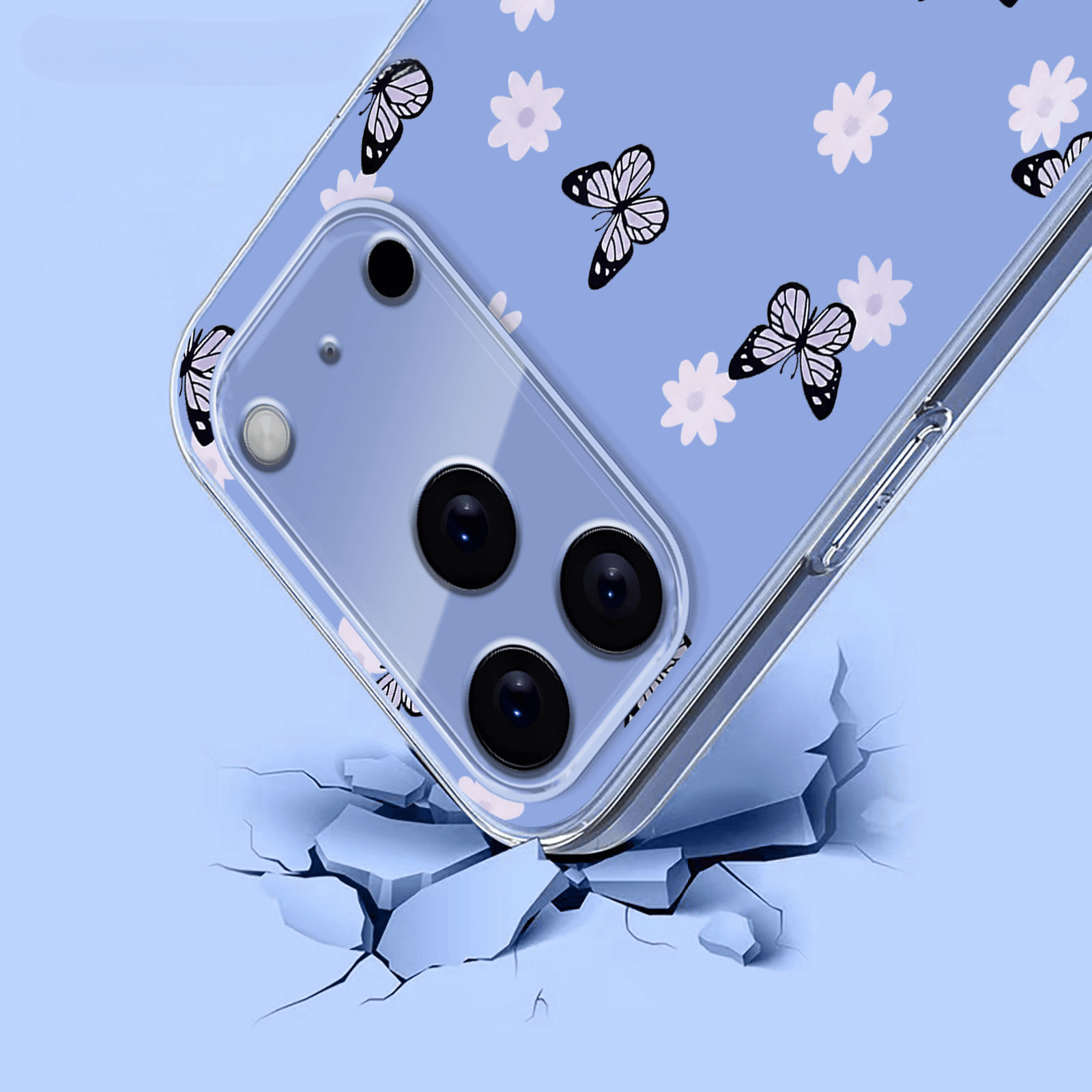 iPhone 17 Pro - Coque en caoutchouc silicone fleures